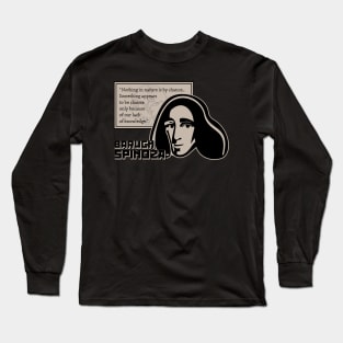 Baruch Spinoza (Nothing in nature is by chance) Long Sleeve T-Shirt